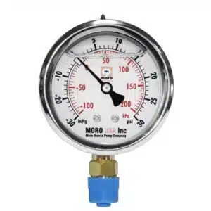 2-1/2" Liquid Filled Bottom Mount Vacuum/Pressure Gauge