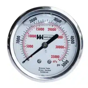 2-1/2" Liquid Filled Back Mount Pressure Gauge