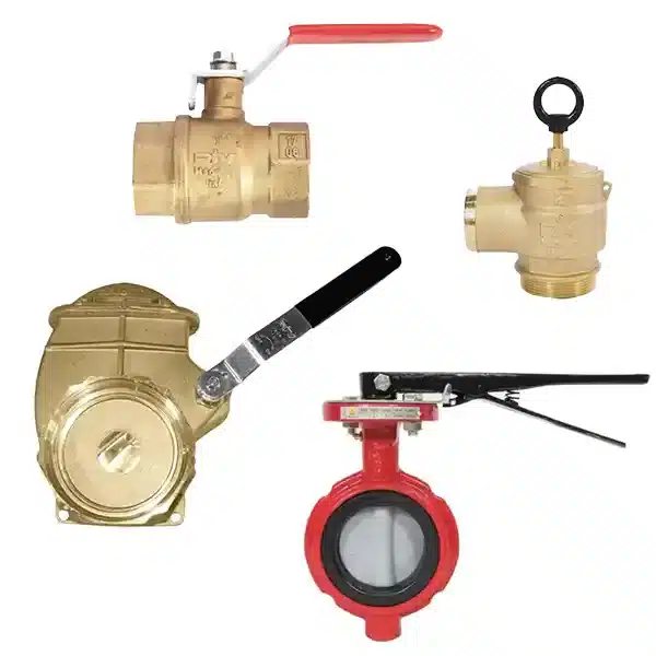 butterfly valves, pressure valves, lever valves, and ball valves